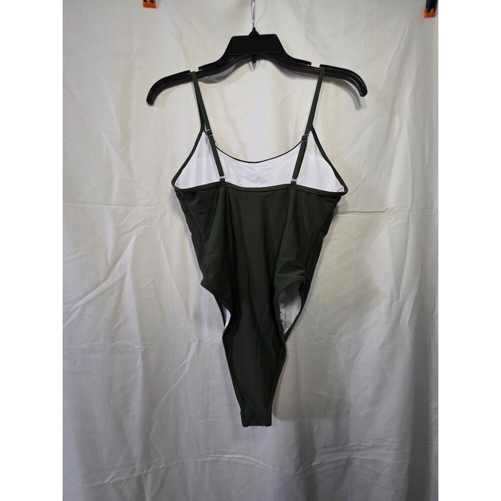 Cupshe One Piece Swimsuit High Cut Olive Green Size M DAA12C5D038UUM - Picture 2 of 6